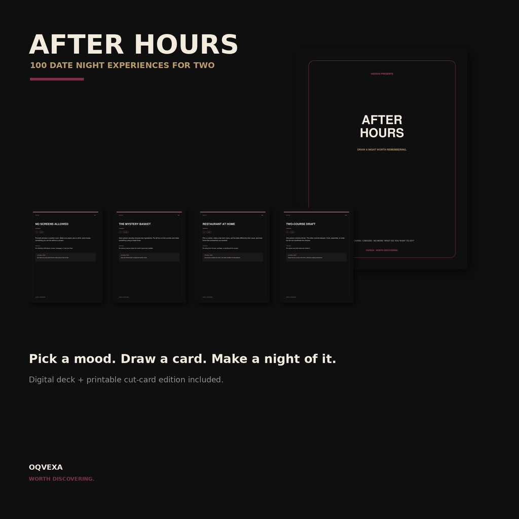 After Hours — 100 Date Night Cards for Two