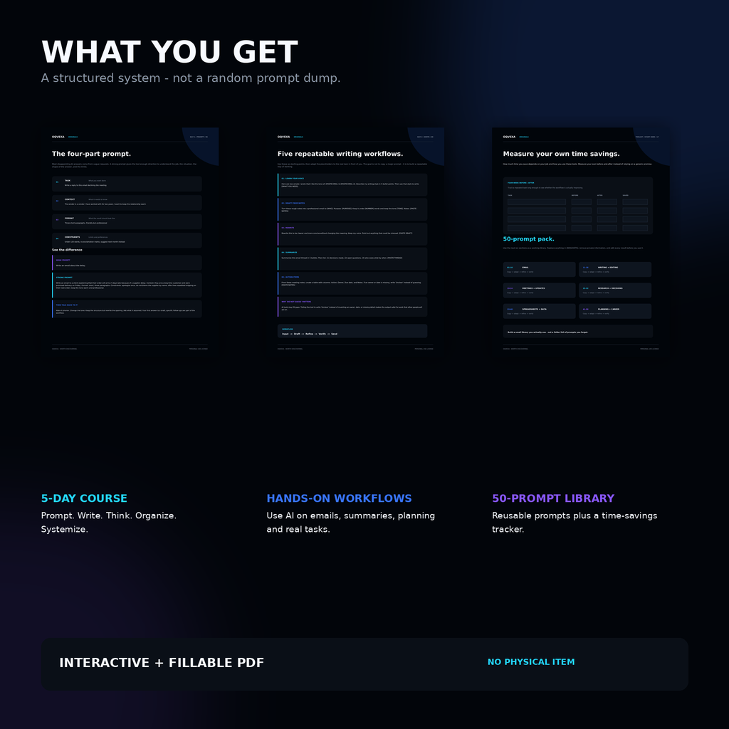 AI AT WORK — The 5-Day AI Productivity System